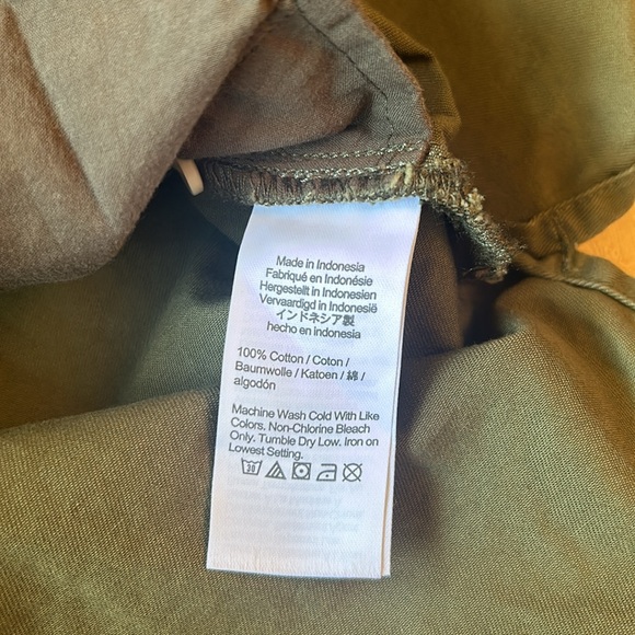 Madewell Mini Shirtdress Longsleeve Button Down with Pockets Green Women Size XS - Picture 14 of 14